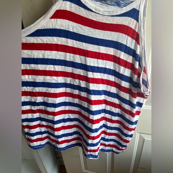 Torrid Womens Plus Heritage Slub High‎ Neck Red, White, Blue Striped Tank 4X - Picture 6 of 8